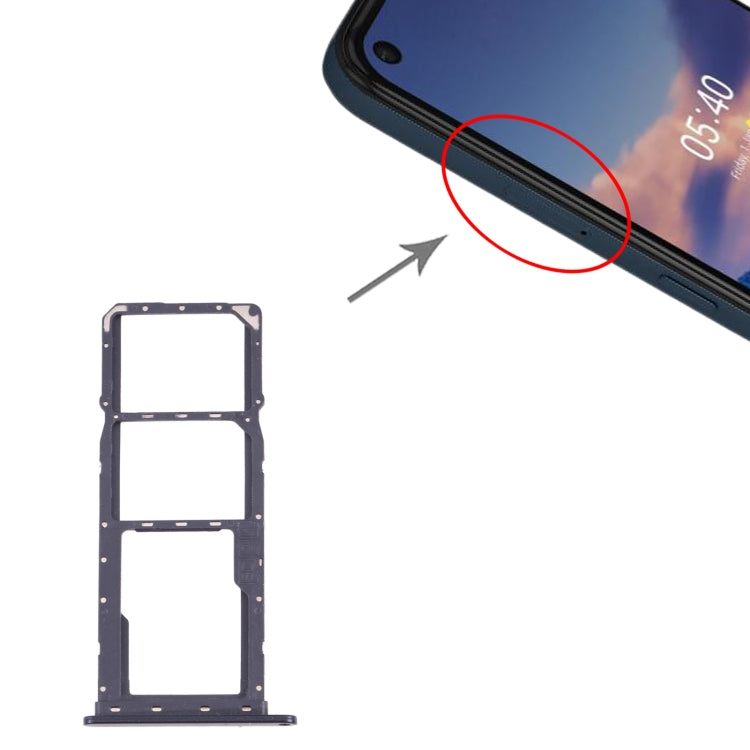 SIM Card Tray + SIM Card Tray + Micro SD Card Tray for Nokia 5.4 TA-1333 TA-1340 TA-1337 TA-1328 TA-1325 (Black) by buy2fix