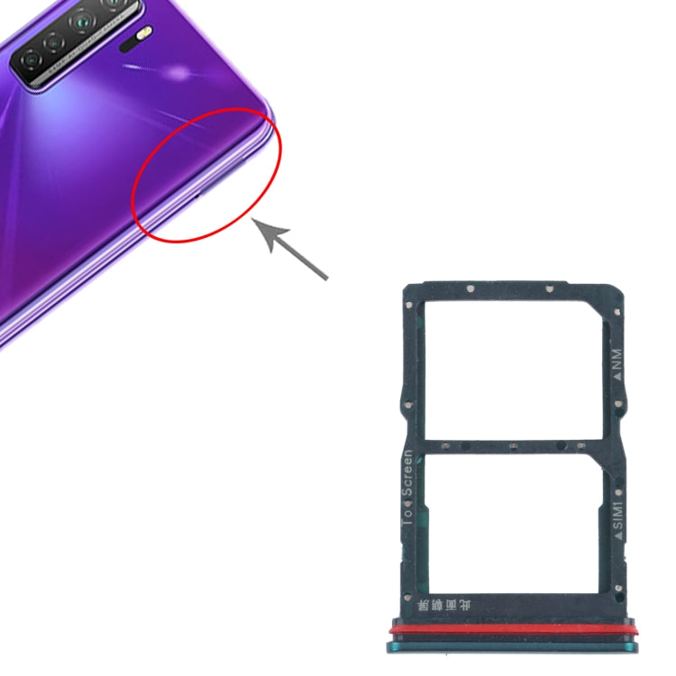 SIM Card Tray + NM Card Tray for Huawei nova 7 SE 5G Youth (Green) by buy2fix