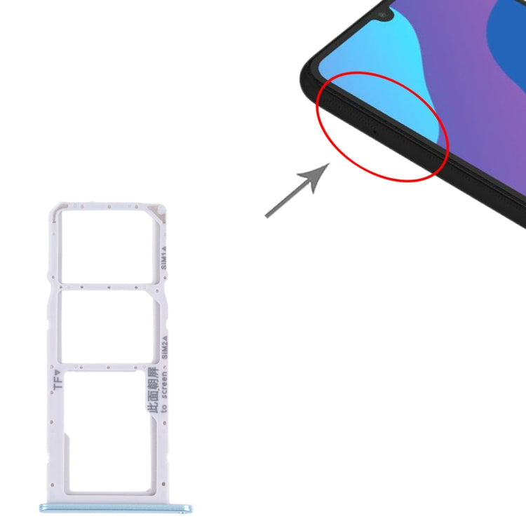 SIM Card Tray + SIM Card Tray + Micro SD Card Tray for Honor 9A(Blue) by buy2fix
