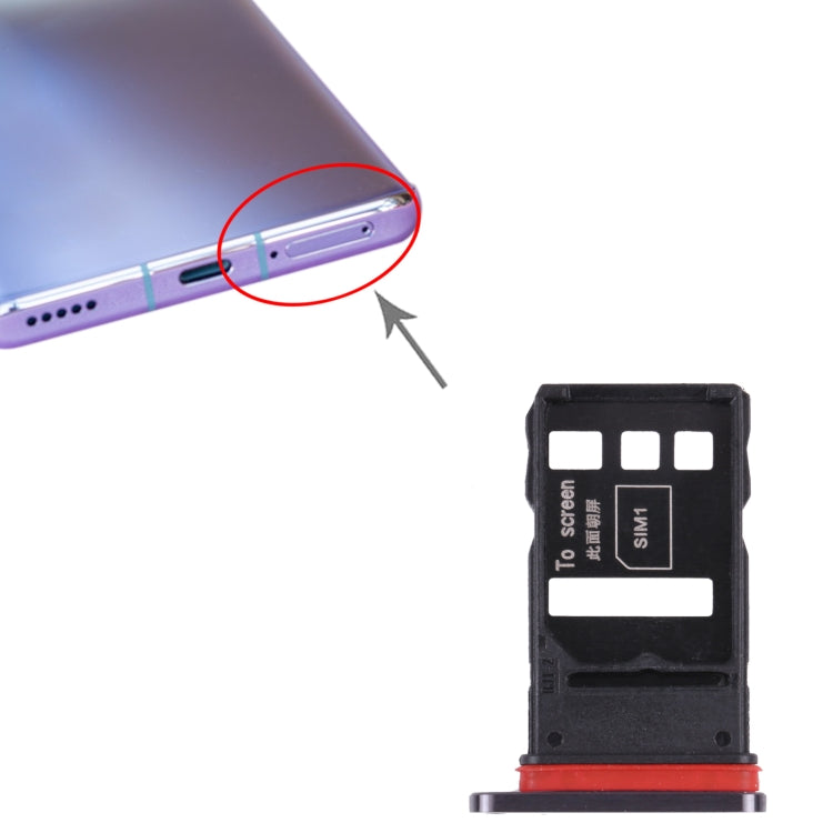 SIM Card Tray + SIM Card Tray for Honor 30 Pro+(Black) by buy2fix