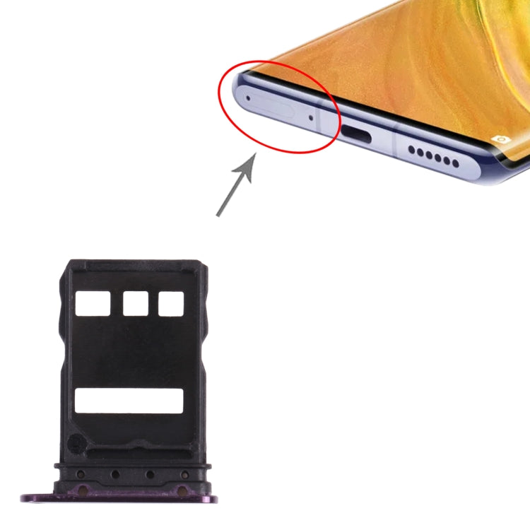 SIM Card Tray + NM Card Tray for Huawei Mate 30E Pro 5G (Dark Purple) by buy2fix
