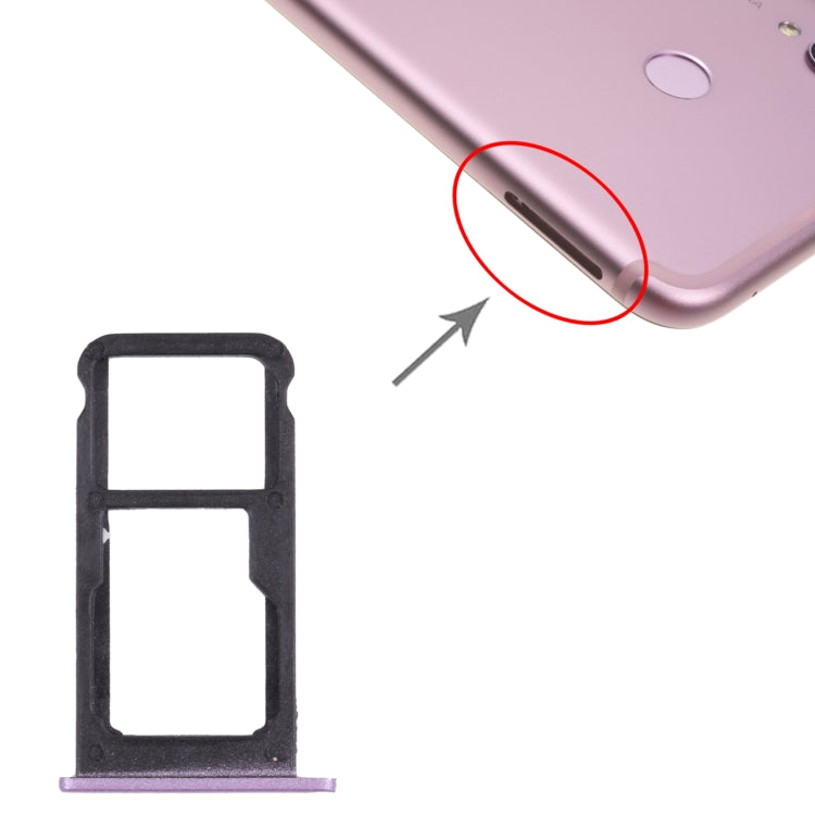 SIM Card Tray + SIM Card Tray / Micro SD Card Tray for Honor Play(Purple) by buy2fix