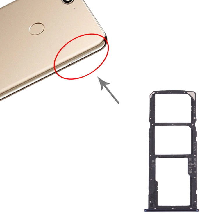 SIM Card Tray + SIM Card Tray + Micro SD Card Tray for Huawei Enjoy 8 (Blue) by buy2fix