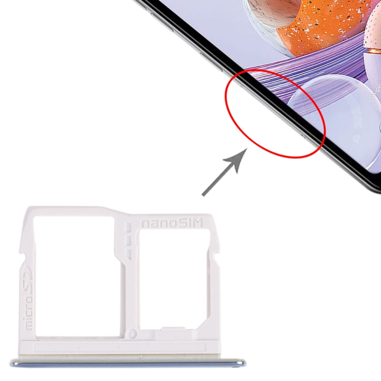 Nano SIM Card Tray + Micro SD Card Tray for LG Stylo 6 / K71 LMQ730HA, LM-Q730HA, LMQ730TM, LM-Q730TM (Blue) by buy2fix