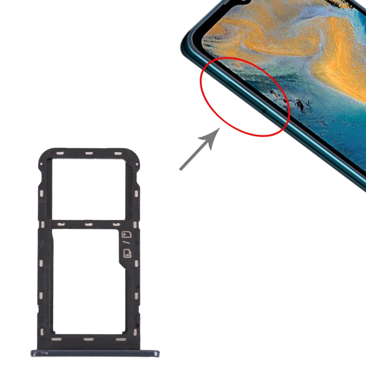 SIM Card Tray + Micro SD Card Tray for ZTE Blade A51 (Black) by buy2fix