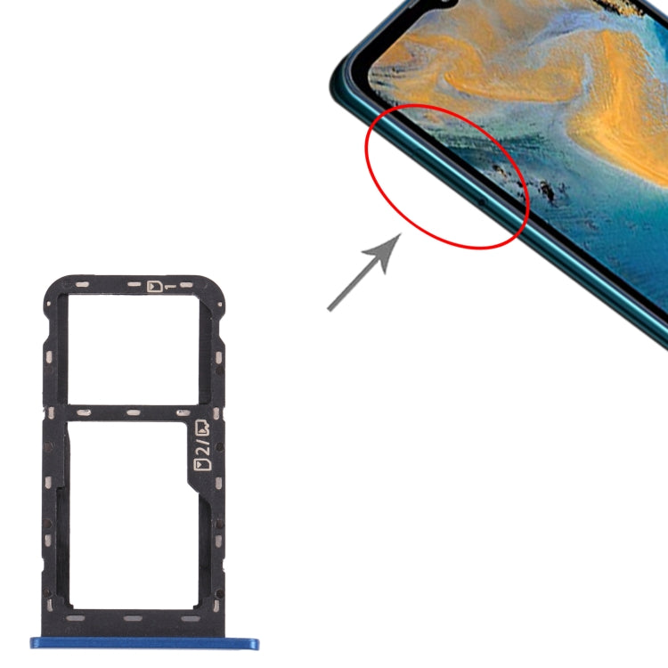 SIM Card Tray + Micro SD Card Tray for ZTE Blade A51 (Blue) by buy2fix