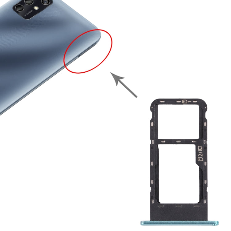 SIM Card Tray + Micro SD Card Tray for ZTE Blade V2020 Smart (Frosted green) by buy2fix
