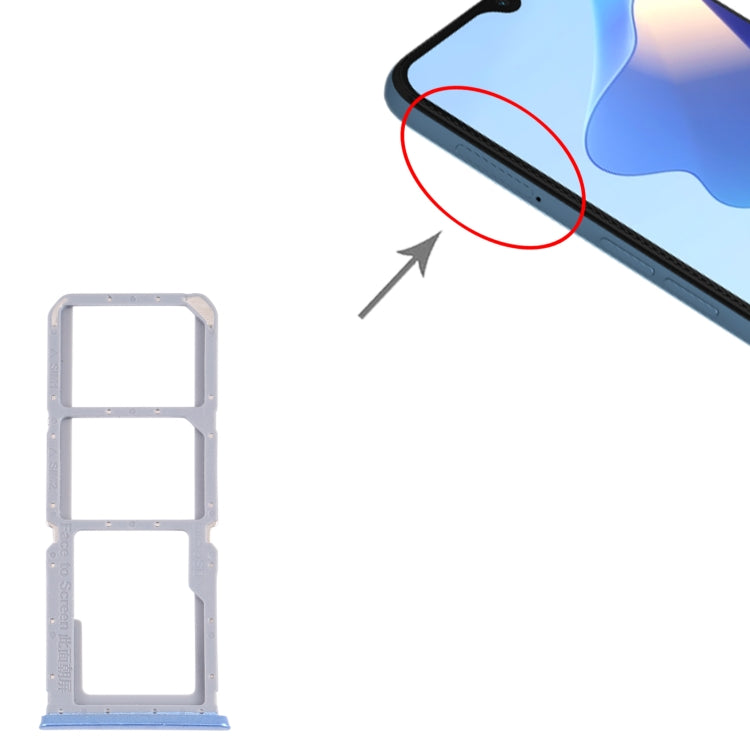 For OPPO A54S CPH2273 SIM Card Tray + SIM Card Tray + Micro SD Card Tray (Blue) by buy2fix