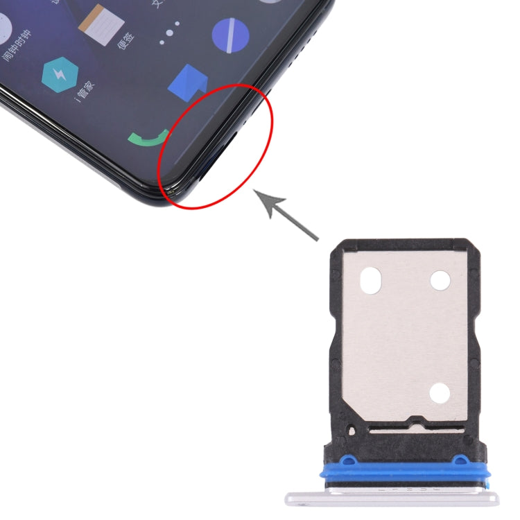 For vivo iQOO 8 Pro SIM Card Tray + SIM Card Tray (White) by buy2fix