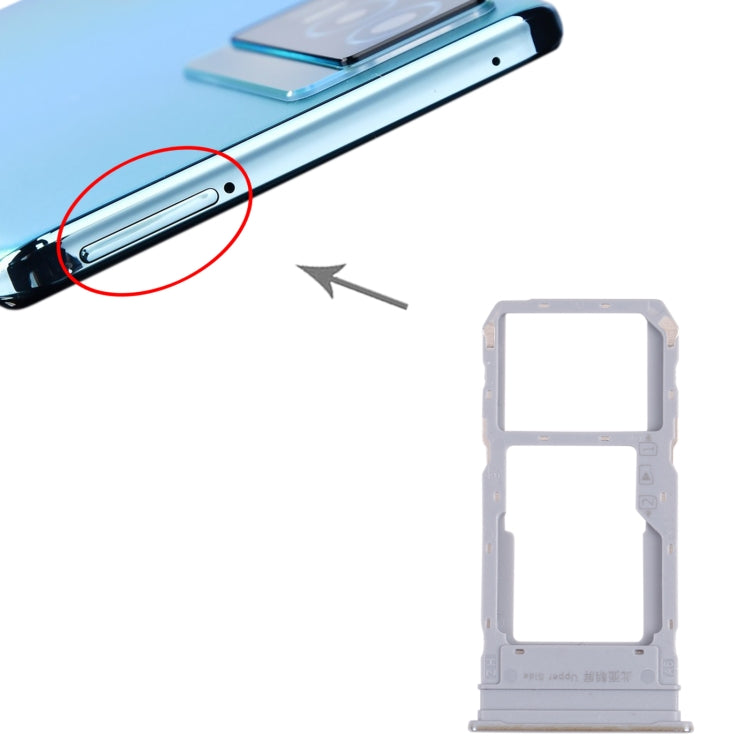 For vivo Y76s V2156A SIM Card Tray + SIM Card Tray / Micro SD Card Tray (Silver) by buy2fix