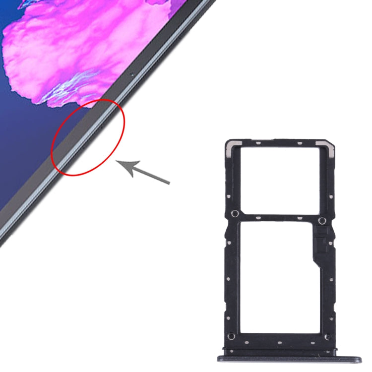 SIM Card Tray + Micro SD Card Tray for Lenovo Tab P11 TB-J606 TB-J606N(Black) by buy2fix