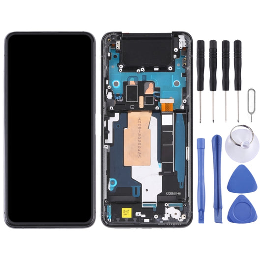 Original 90Hz AMOLED LCD Screen for Asus Zenfone 7 Pro / Zenfone 7 ZS670KS ZS671KS Digitizer Full Assembly with Frame(Black) by buy2fix