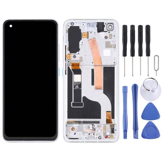 Original AMOLED LCD Screen for Asus Zenfone 8 ZS590KS Digitizer Full Assembly with Frame(Silver) by buy2fix