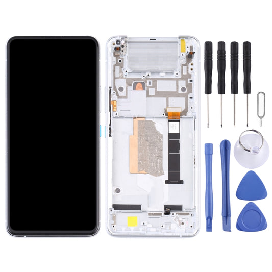 Original LCD Screen for Asus Zenfone 8 Flip ZS672KS Digitizer Full Assembly with Frame(Silver) by buy2fix