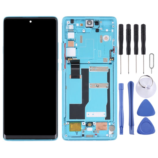 Original LCD Screen for TCL 20 Pro 5G T810H Digitizer Full Assembly with Frame (Blue) by buy2fix