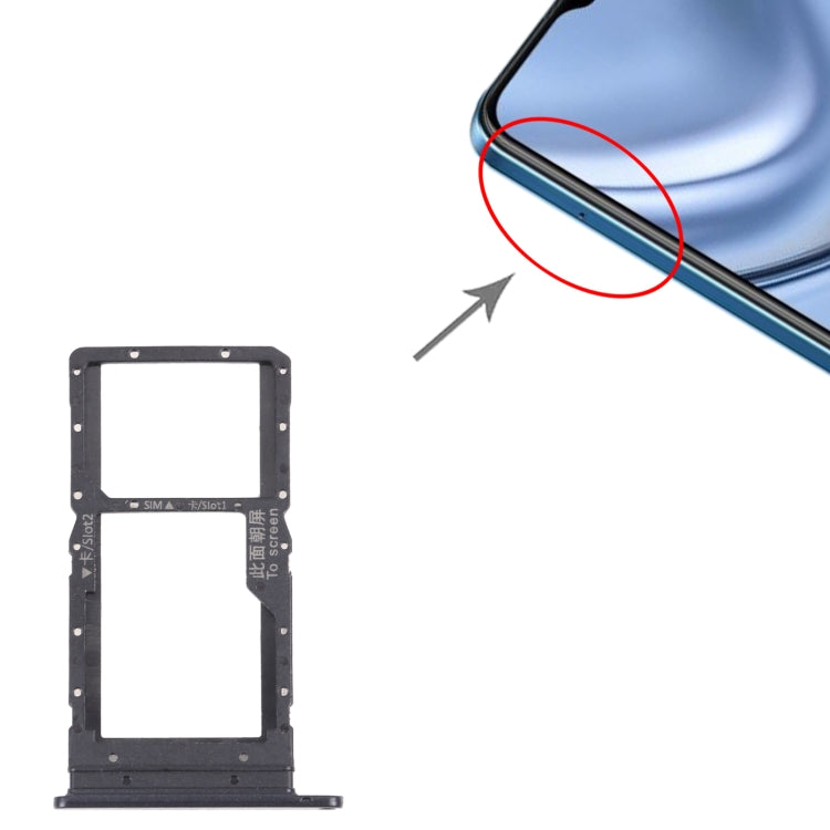 SIM Card Tray + SIM Card Tray / Micro SD Card Tray for Honor Play 20 (Black) by buy2fix