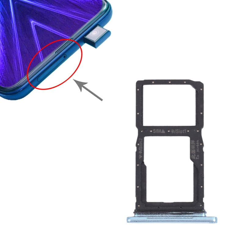 SIM Card Tray + SIM Card Tray / Micro SD Card Tray for Honor 9X (Green) by buy2fix