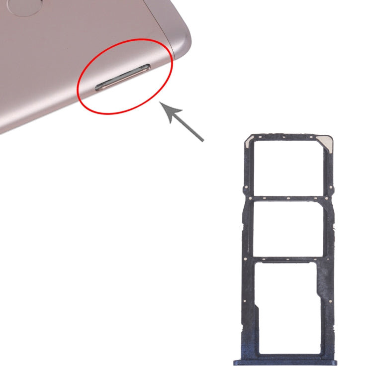 SIM Card Tray + SIM Card Tray + Micro SD Card Tray for Honor 7C(Blue) by buy2fix