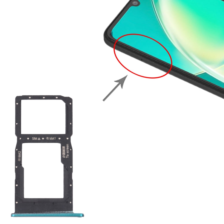 SIM Card Tray + SIM Card Tray / Micro SD Card Tray for Huawei Nova Y60 (Green) by buy2fix