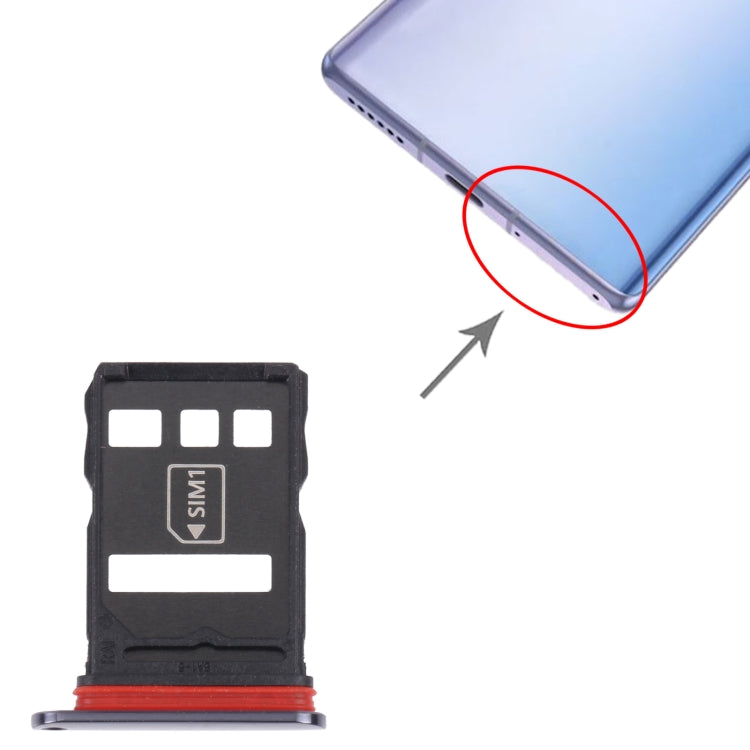 SIM Card Tray + NM Card Tray for Huawei Mate 40E 5G (Black) by buy2fix