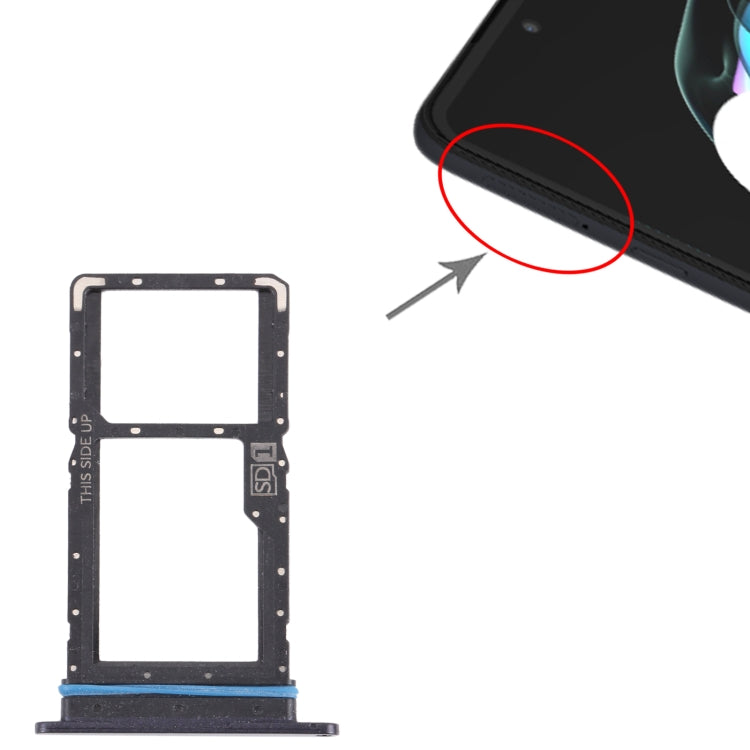 SIM Card Tray + Micro SD Card Tray for Motorola Edge 20 Lite (Black) by buy2fix