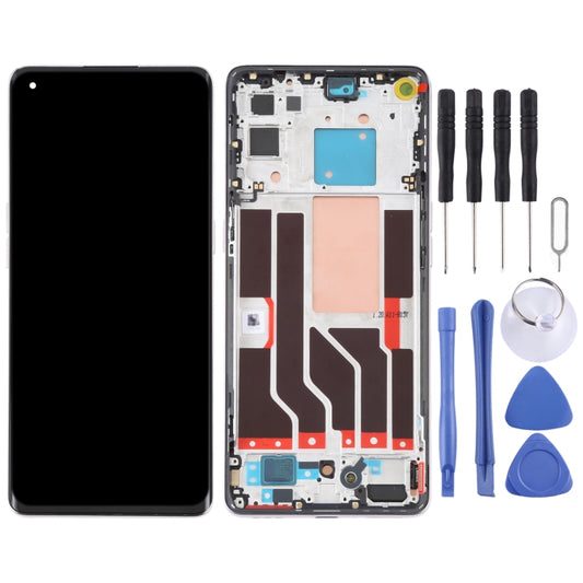 Original LCD Screen For OPPO Reno5 Pro 5G Digitizer Full Assembly with Frame(Silver) by buy2fix