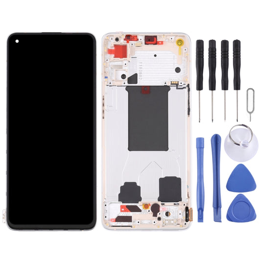 Original LCD Screen For OPPO Reno7 5G China PFJM10 Digitizer Full Assembly with Frame (Gold) by buy2fix