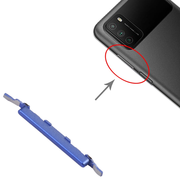 Volume Control Button for Xiaomi Poco M3 M2010J19CG M2010J19CI (Blue) by buy2fix