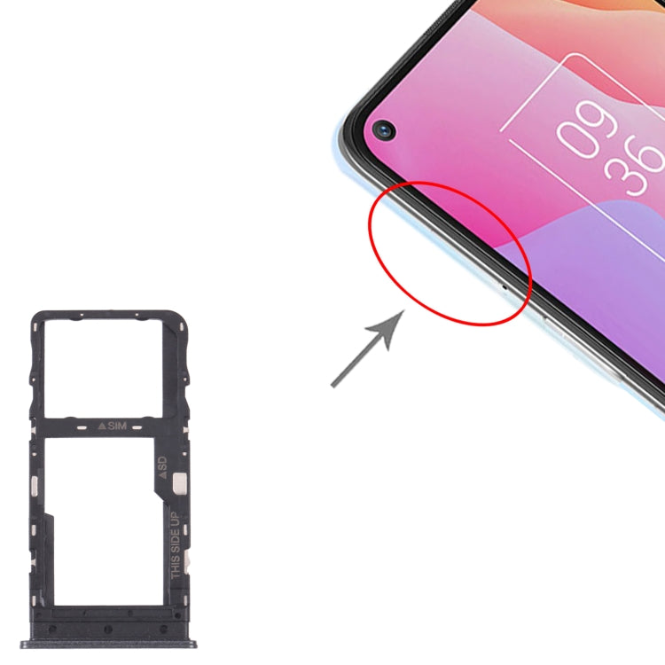 Original SIM Card Tray + Micro SD Card Tray for TCL 10L/10 Lite T770H T770B(Black) by buy2fix
