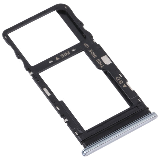 Original SIM Card Tray + Micro SD Card Tray for TCL 10L/10 Lite T770H T770B(Silver) by buy2fix