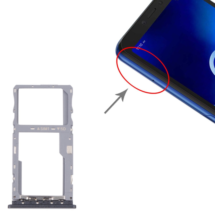 SIM Card Tray + Micro SD Card Tray For T-Mobile REVVL 4+ 5062 5062W 5062Z(Grey) by buy2fix