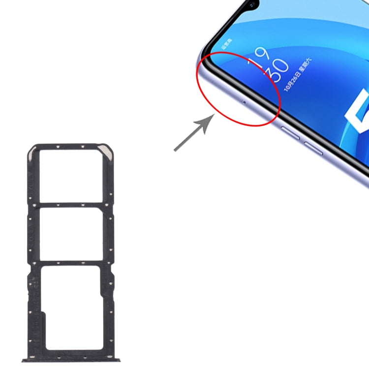 For OPPO A56 5G SIM Card Tray + SIM Card Tray + Micro SD Card Tray (Black) by buy2fix