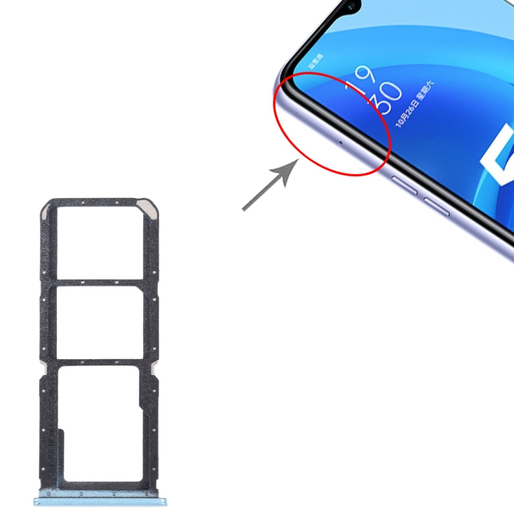 For OPPO A56 5G SIM Card Tray + SIM Card Tray + Micro SD Card Tray (Blue) by buy2fix