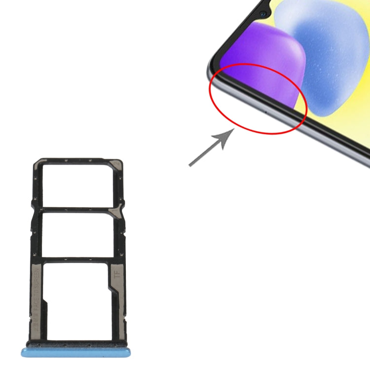 SIM Card Tray + SIM Card Tray + Micro SD Card Tray For Xiaomi Redmi 10A (Blue) by buy2fix