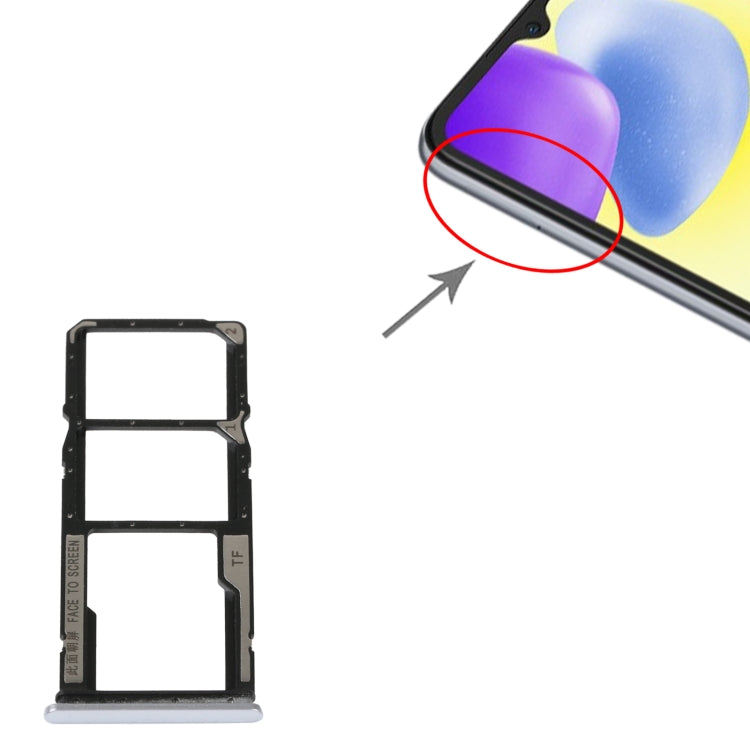 SIM Card Tray + SIM Card Tray + Micro SD Card Tray For Xiaomi Redmi 10A (Silver) by buy2fix