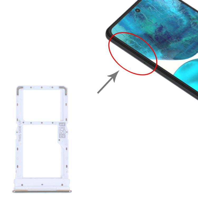 For Motorola Moto G52 SIM Card Tray + SIM / Micro SD Card Tray (Silver) by buy2fix