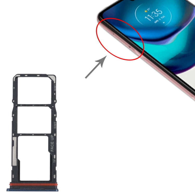 For Motorola Moto G42 SIM Card Tray + SIM Card Tray + Micro SD Card Tray (Black) by buy2fix
