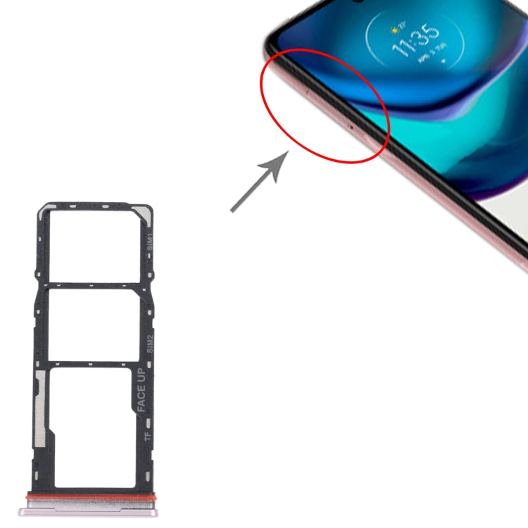 For Motorola Moto G42 SIM Card Tray + SIM Card Tray + Micro SD Card Tray (Gold) by buy2fix