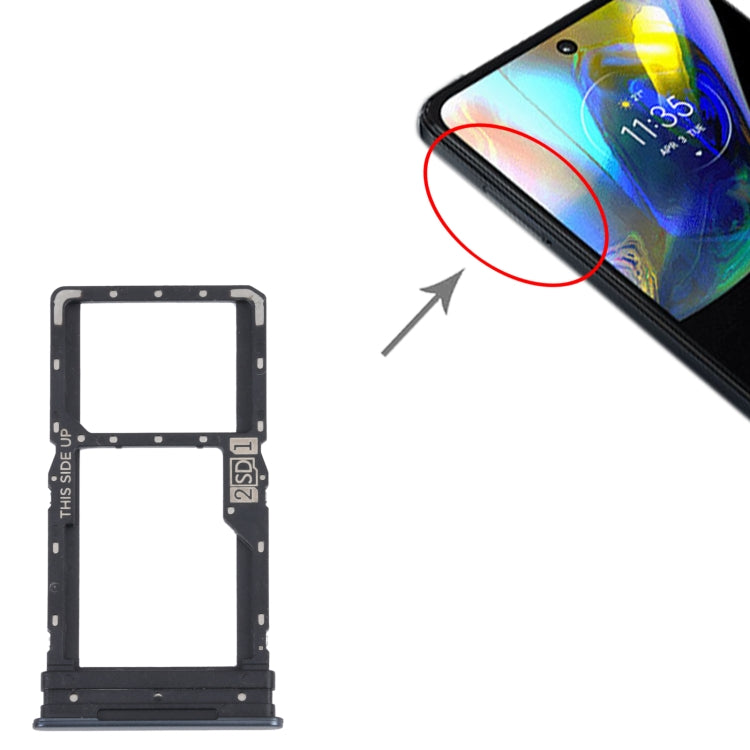 For Motorola Moto G82 5G SIM Card Tray + SIM / Micro SD Card Tray (Black) by buy2fix