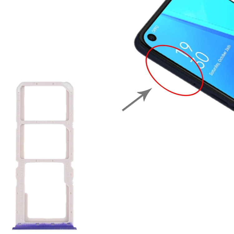 For OPPO A52 4G SIM Card Tray + SIM Card Tray + Micro SD Card Tray (Blue) by buy2fix
