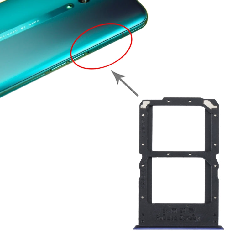 For OPPO Reno SIM Card Tray + SIM / Micro SD Card Tray (Blue) by buy2fix