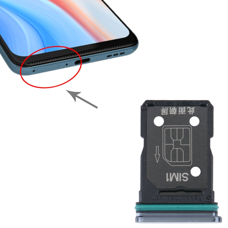 For OPPO Reno4 5G SIM Card Tray + SIM Card Tray (Black) by buy2fix