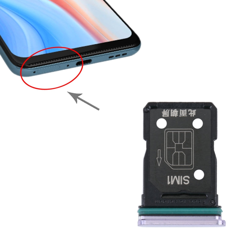 For OPPO Reno4 5G SIM Card Tray + SIM Card Tray (Purple) by buy2fix
