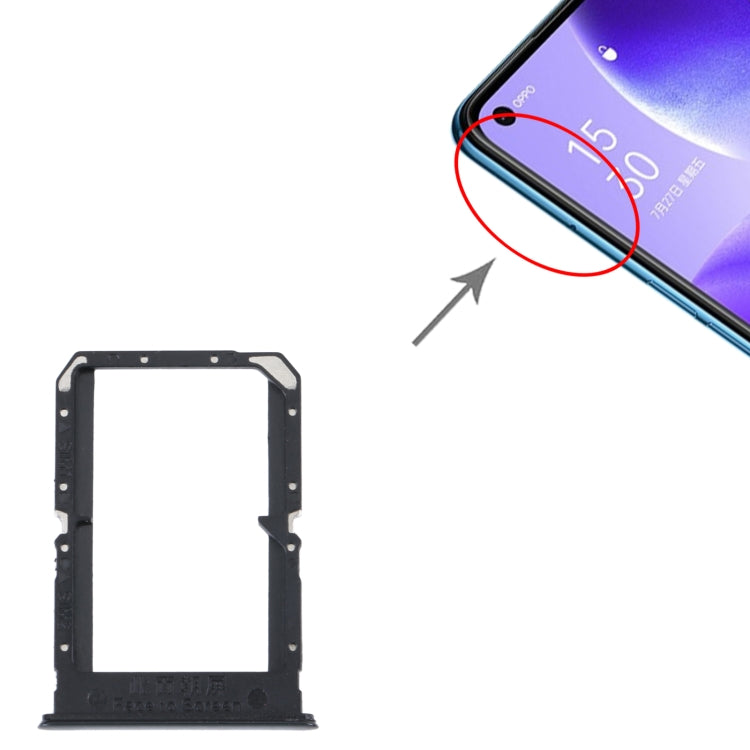 For OPPO Reno5 4G SIM Card Tray + SIM Card Tray(Black) by buy2fix