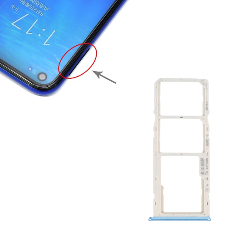 For OPPO A16K SIM Card Tray + SIM Card Tray + Micro SD Card Tray (Blue) by buy2fix