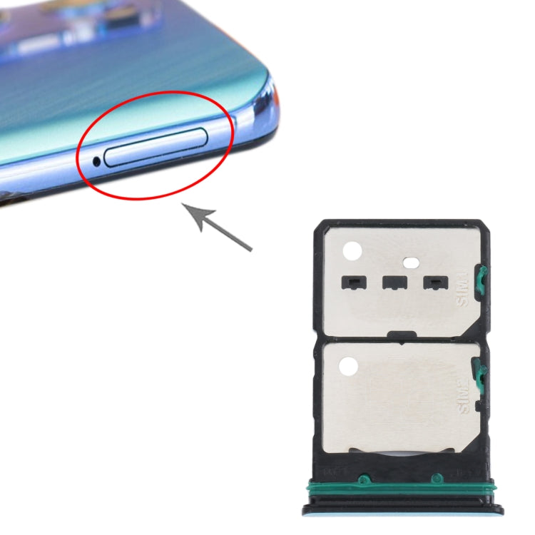 For OPPO Reno7 5G China / Reno7 5G SIM Card Tray + SIM Card Tray + Micro SD Card Tray (Green) by buy2fix