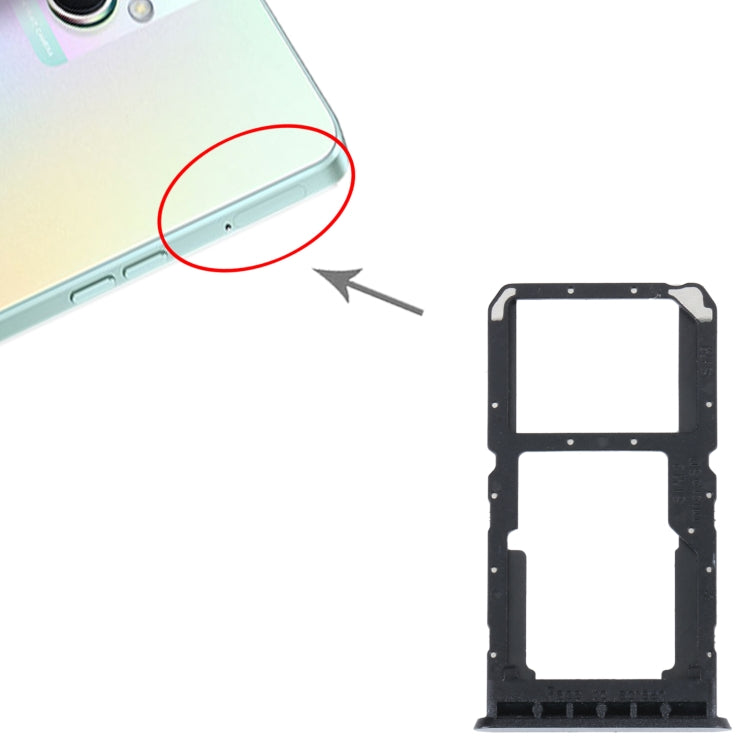 For OPPO A96 China SIM Card Tray + SIM / Micro SD Card Tray (Black) by buy2fix