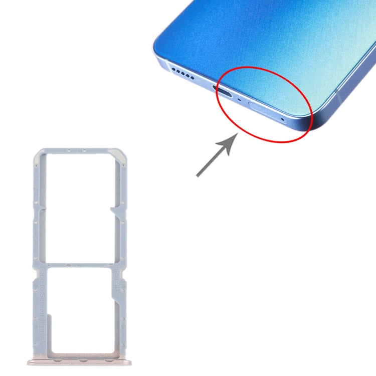 For OPPO Reno7 Z 5G / Reno7 Lite / Reno8 Lite / F21 Pro 5G SIM Card Tray + SIM Card Tray + Micro SD Card Tray (Gold) by buy2fix