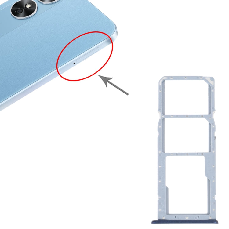 For OPPO A17 SIM Card Tray + SIM Card Tray + Micro SD Card Tray (Black) by buy2fix