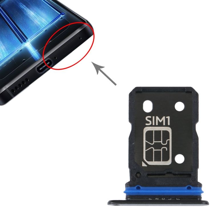 For vivo X80 SIM Card Tray + SIM Card Tray (Black) by buy2fix